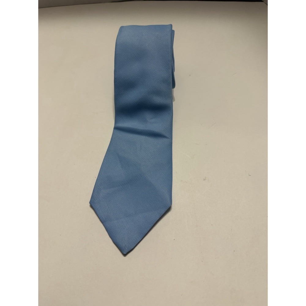 The Men's Shop JCPenney Light Blue Ribbed Polyester Necktie RN 20521